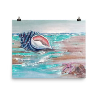 Shell on Beach Photo paper poster
