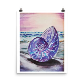 Shell in Purple Photo paper poster