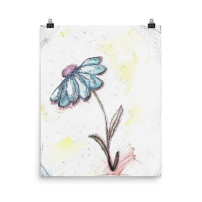 Light Blue Daisy Photo paper poster - Image 2