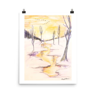 Gold River in Snow Photo paper poster