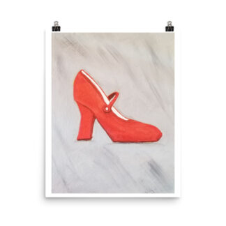 Shoe Red MaryJane on Yellow Photo paper poster