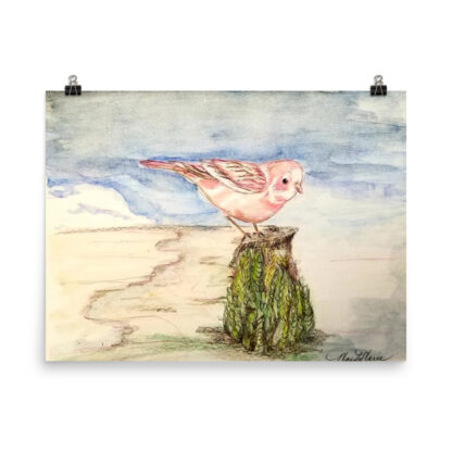 Pink Cardinal Photo paper poster - Image 2