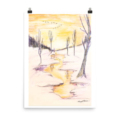 Gold River in Snow Photo paper poster - Image 2