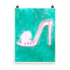 Shoe Lady Slipper on Green Photo paper poster - Image 2