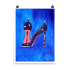 Shoe Black Pump on Blue Photo paper poster - Image 2