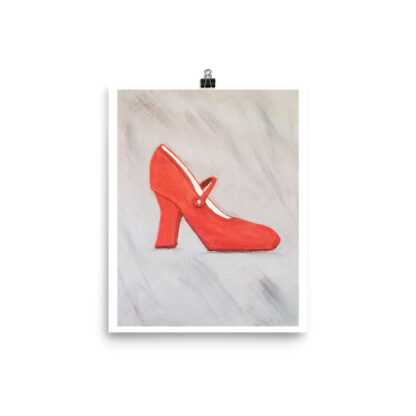 Shoe Red MaryJane on Yellow Photo paper poster - Image 3