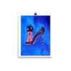 Shoe Black Pump on Blue Photo paper poster - Image 3