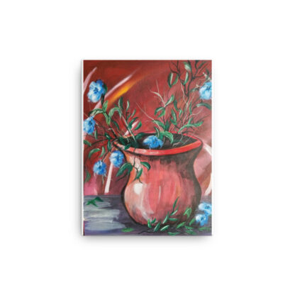 Blue Flowers in Vase Canvas - Image 2