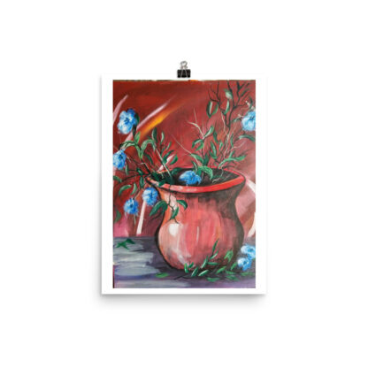 Blue Flowers in Vasse Photo paper poster